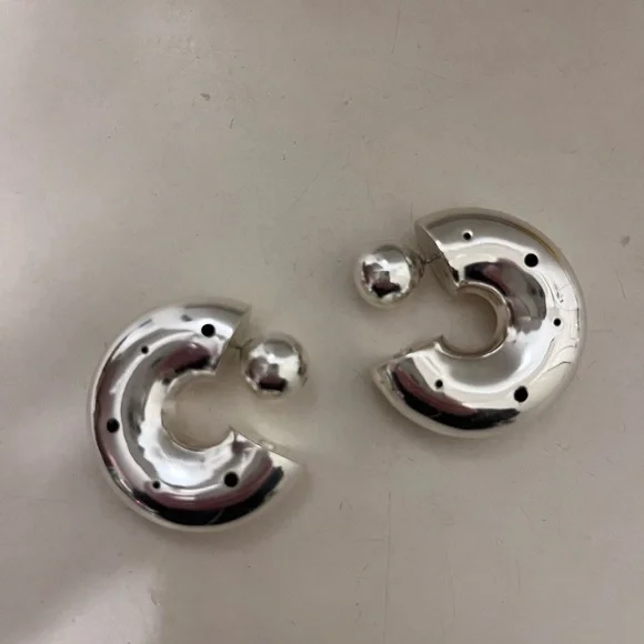 Paula Mendoza Boldest Hoops in Silver - Picture 2 of 4